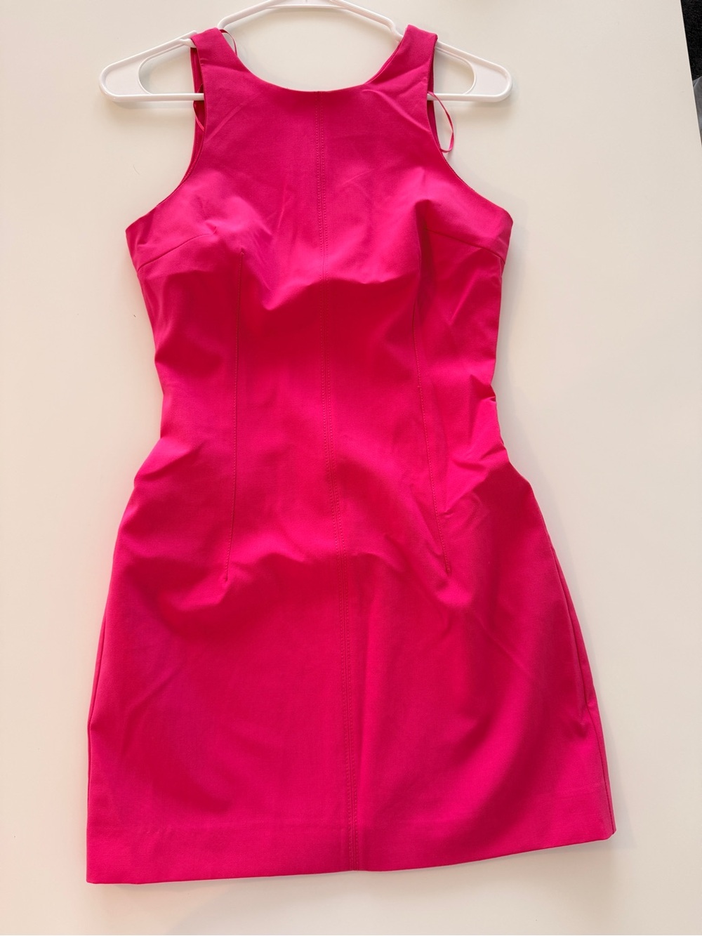 Zara Bright Pink Sleeveless Mini Sheath Dress